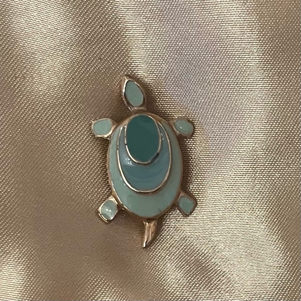 Vintage Craft Stamped Goldtone
Turtle Brooch